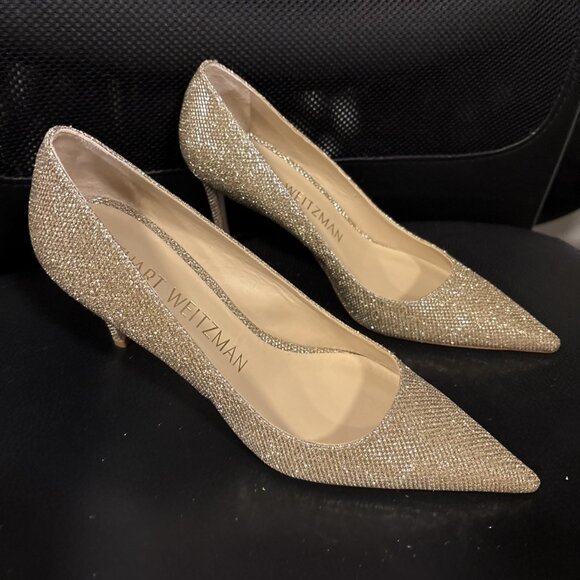 Stuart Weitzman Women's Glitter High Heel/Pointed Toe New - Picture 3 of 5